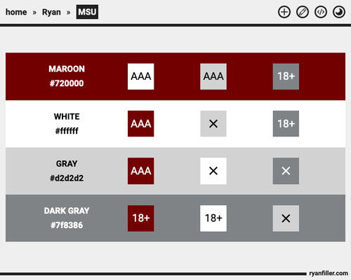 colors.ryanfiller.com showing my college color palette'